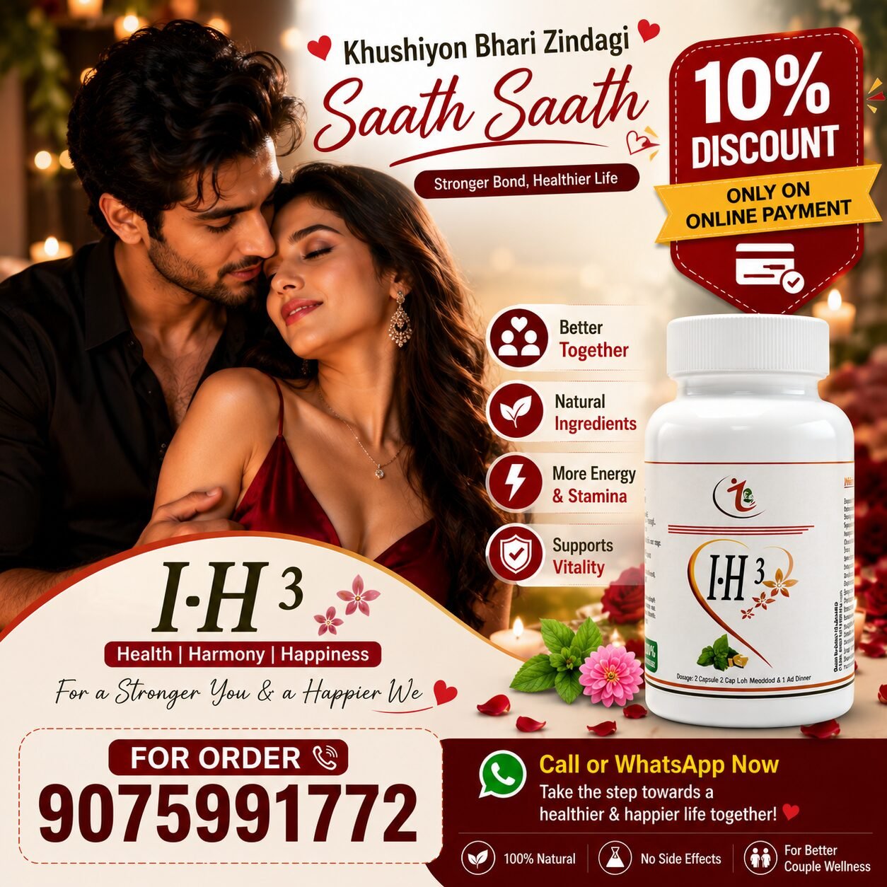 Original IH3 Capsule herbal wellness and energy support capsules